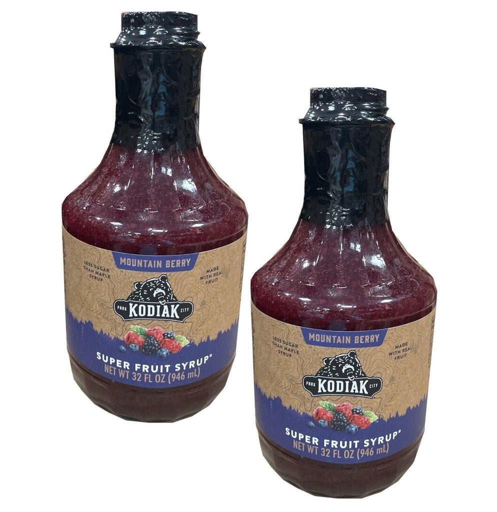 2 Packs Kodiak Cakes Súper Fruit Syrup 32Oz Gluten Free