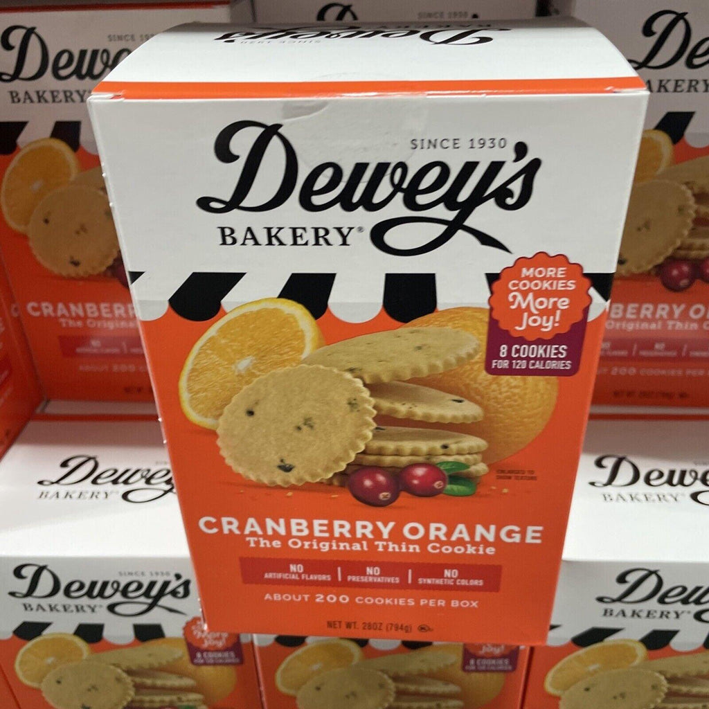 2 Packs Deweys Bakery Cranberry Orange Cookie Thins Large 28 Oz Box