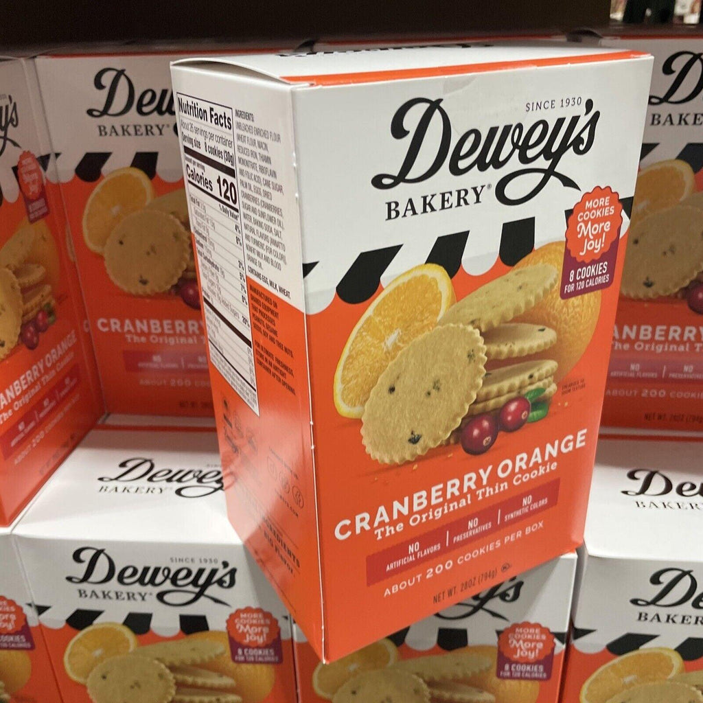 2 Packs Deweys Bakery Cranberry Orange Cookie Thins Large 28 Oz Box