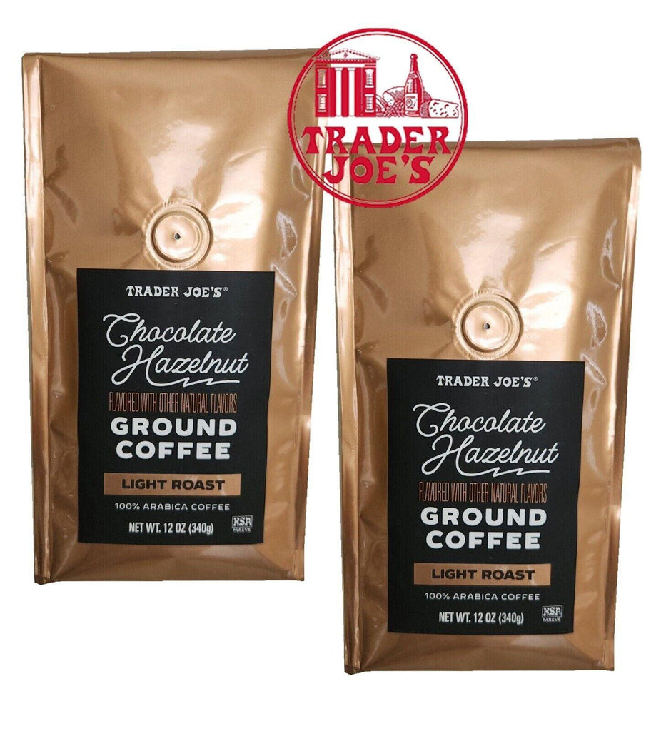 2 Packs Trader Joe&#039;S Chocolate Hazelnut Ground Coffee NET WT 12 Oz