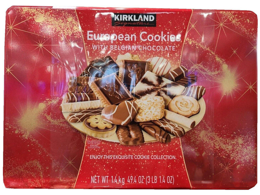 2 Packs 🎄 KIRKLAND SIGNATURE EUROPEAN COOKIES with BELGIAN CHOCOLATE WT 49.4 Oz