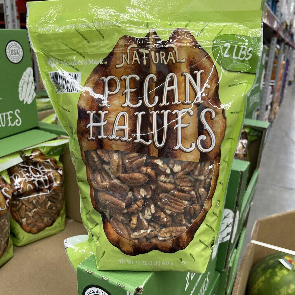 2 Packs Member&#039;S Mark Natural Pecan Halves 2 Lb