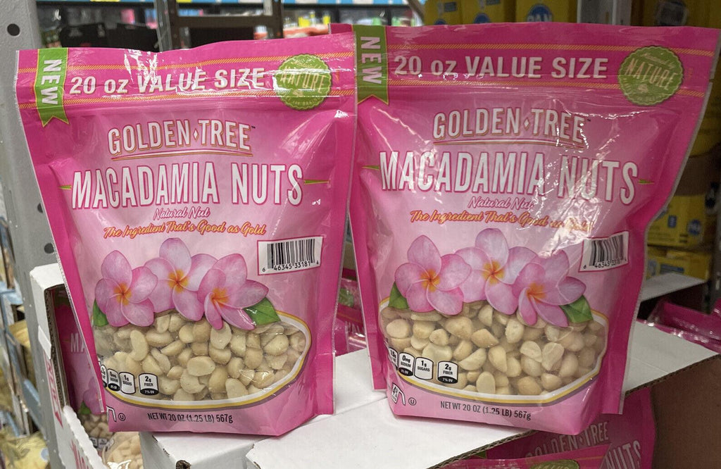 2 Packs Golden Tree Macadamia Nuts 20 Oz, Great Taste!