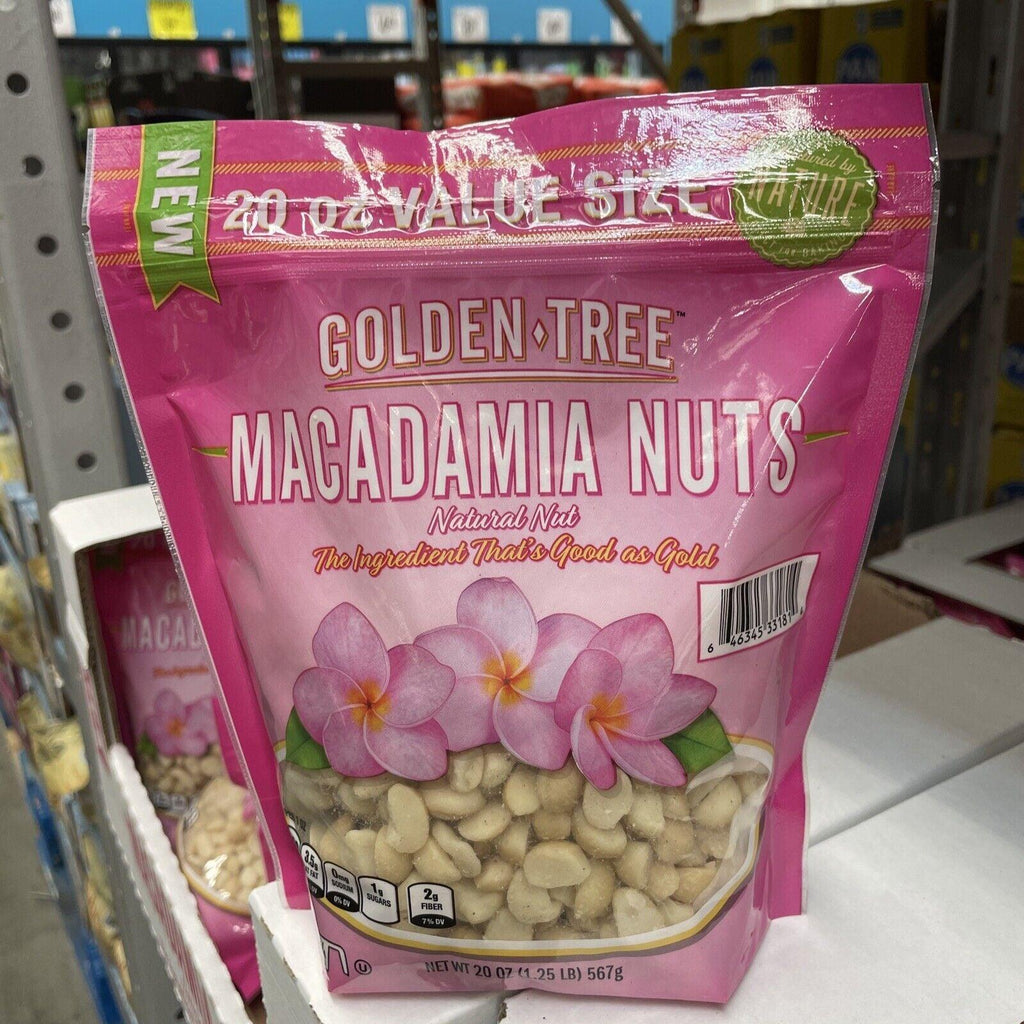 2 Packs Golden Tree Macadamia Nuts 20 Oz, Great Taste!