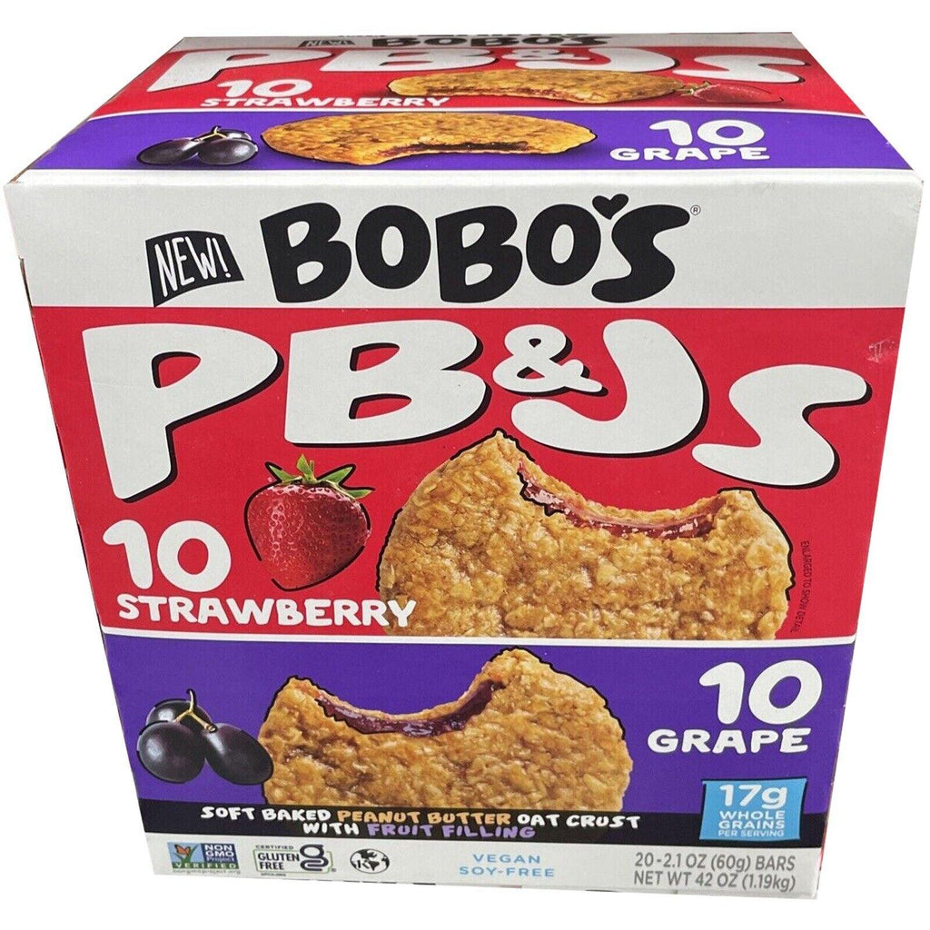 (20 Count) Bobo&#039;S Oat Bites Variety Pack PB&amp;J Strawberry/ Grape 2.10 Oz Each