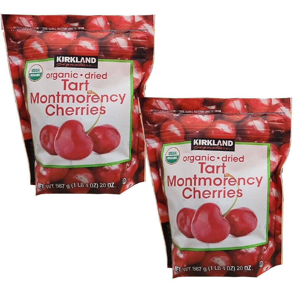 2 Packs Organic Dried Tart Montmorency Cherries. 20Oz Each