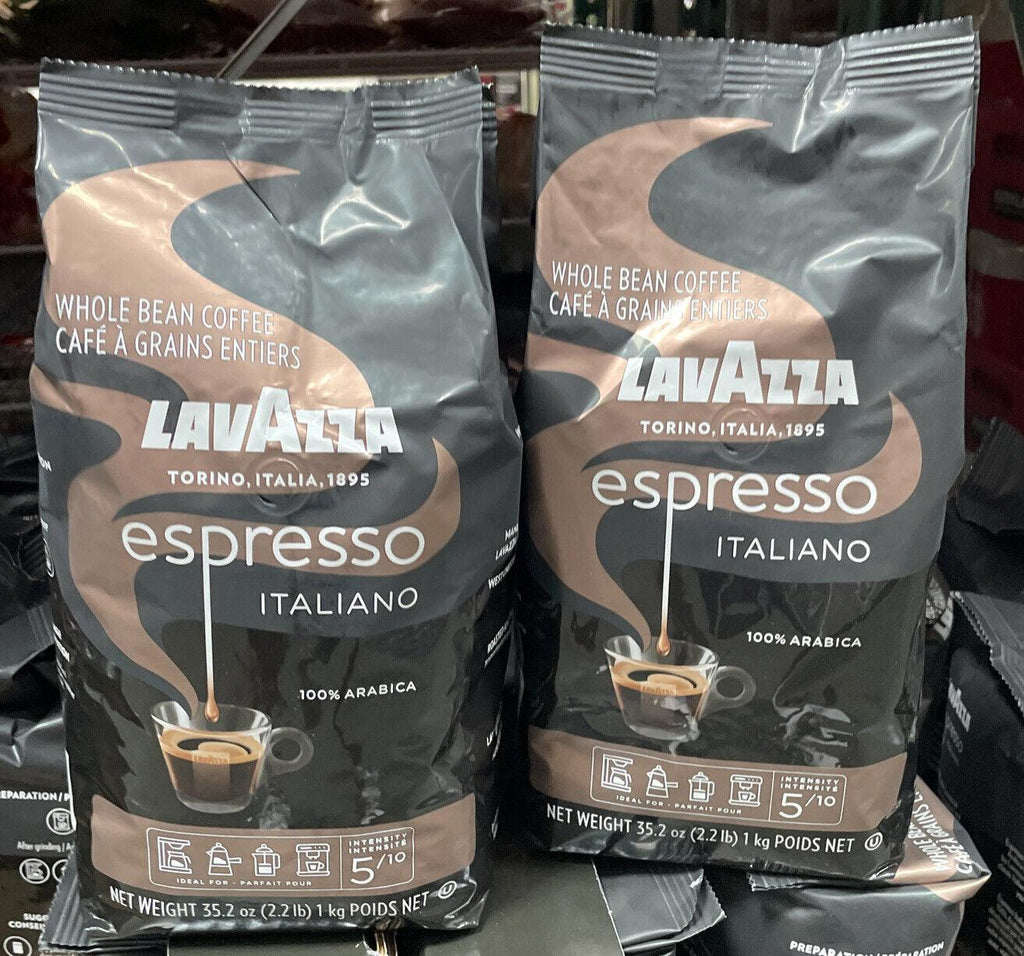 2 Packs Lavazza Caffe Whole Bean Organic Coffee Cafe Grains Entiers 35.2 Oz