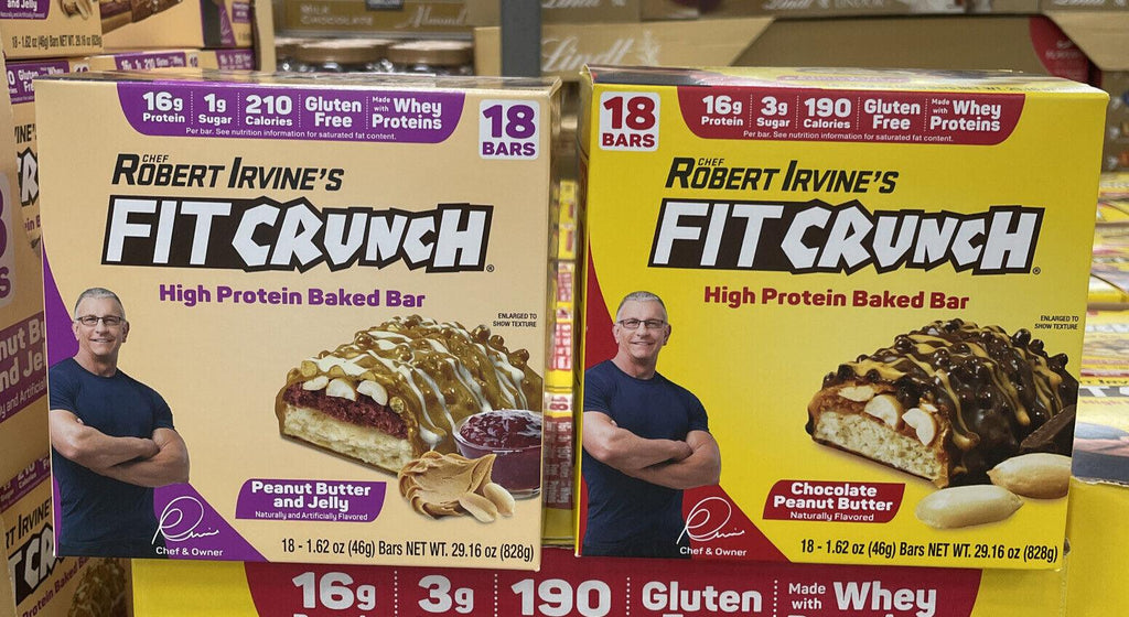 2 PACKS FITCRUNCH Snack Size Protein Bars by Robert Irvine, 2 Flavors Packs