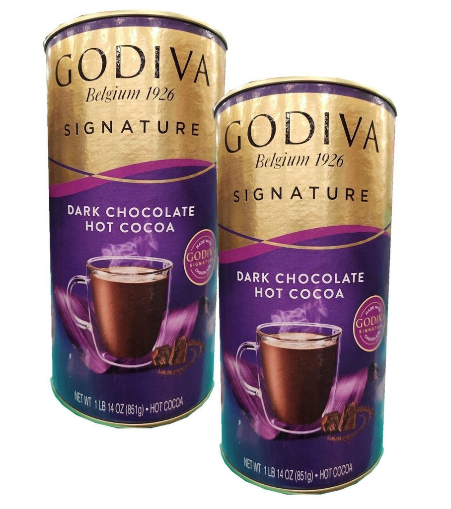 2 Packs Godiva Hot Chocolate Dark Chocolate 30 OZ