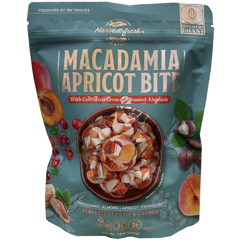 2 Packs Harwest Fresh Macadamia Apricot Bites 15 Oz