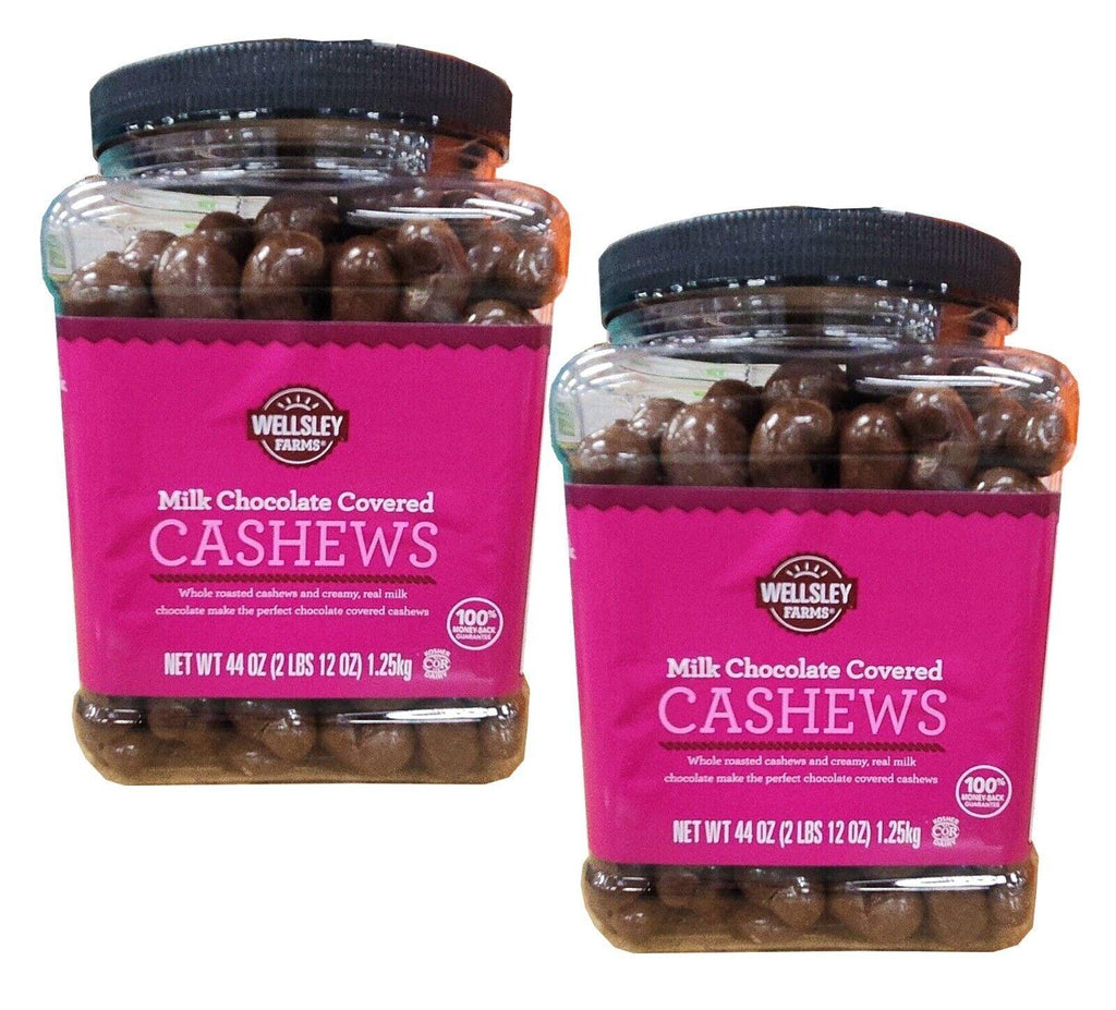 2 Packs Wellsley Farms Milk Chocolate Covered Cashews 44 Oz Kosher Free Shipping