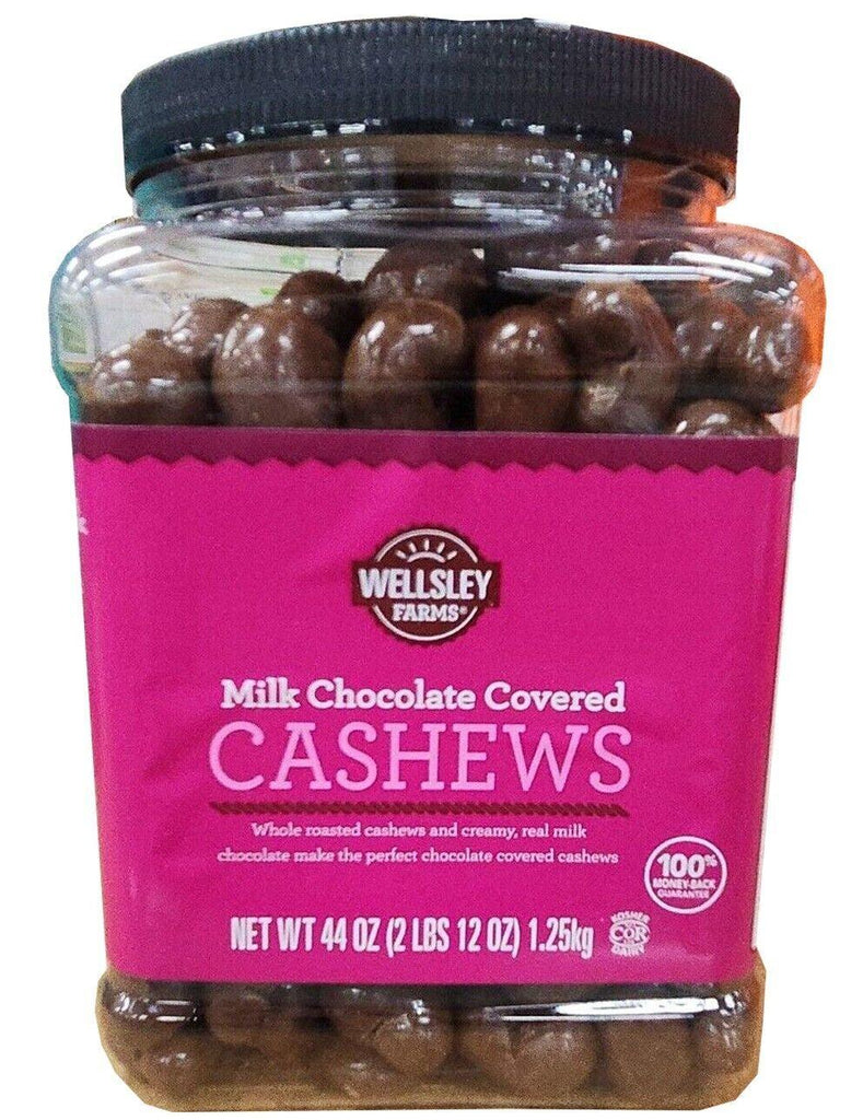 2 Packs Wellsley Farms Milk Chocolate Covered Cashews 44 Oz Kosher Free Shipping