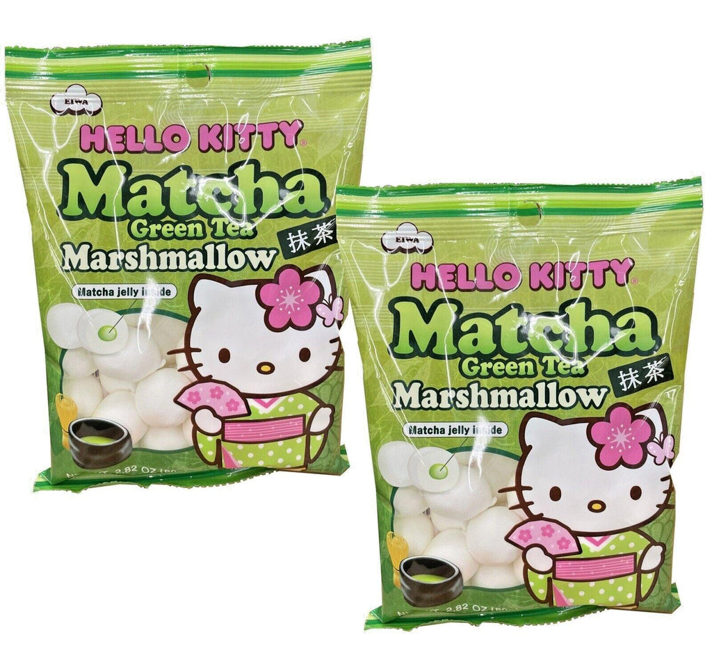 2 Packs Hello Kitty Matcha Green Tea Marshmallow Matcha Jelly inside 2.8Oz