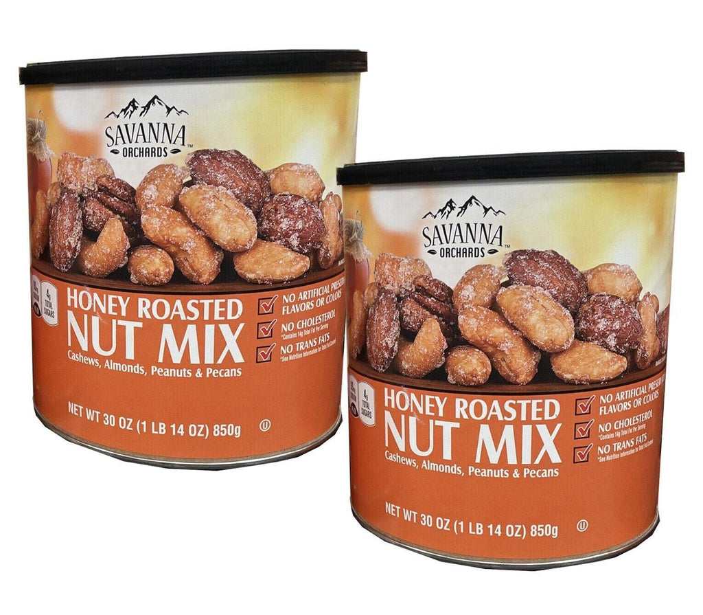 2 Packs Savanna Orchards Gourmet Honey Roasted Nut Mix, 30 Oz.