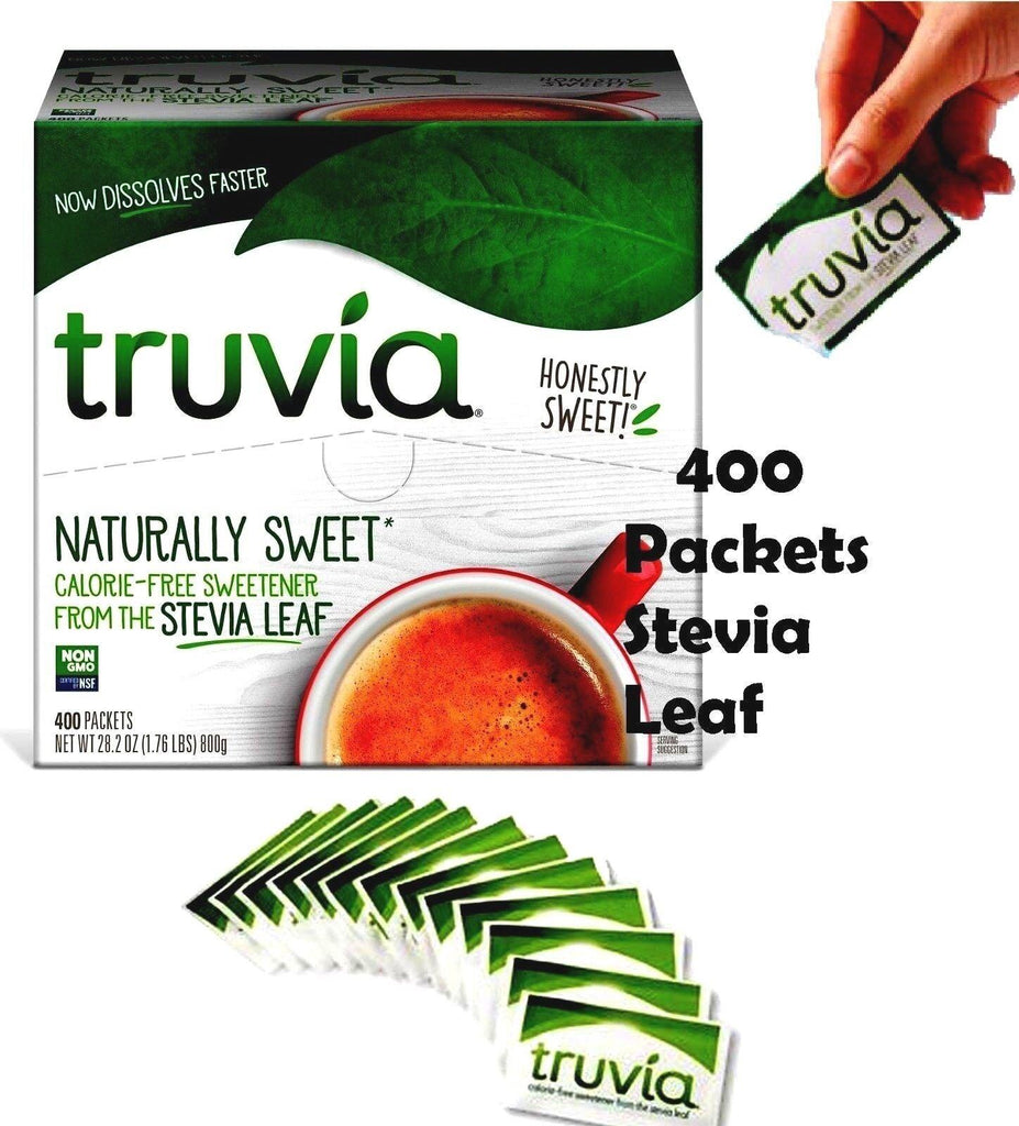 1 BOX Truvia Calorie Free Naturally Sweetener Stevia Leaf 400 Packets 42.3Oz