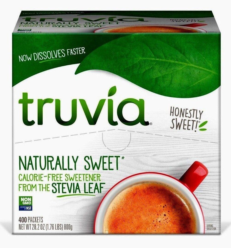 1 BOX Truvia Calorie Free Naturally Sweetener Stevia Leaf 400 Packets 42.3Oz