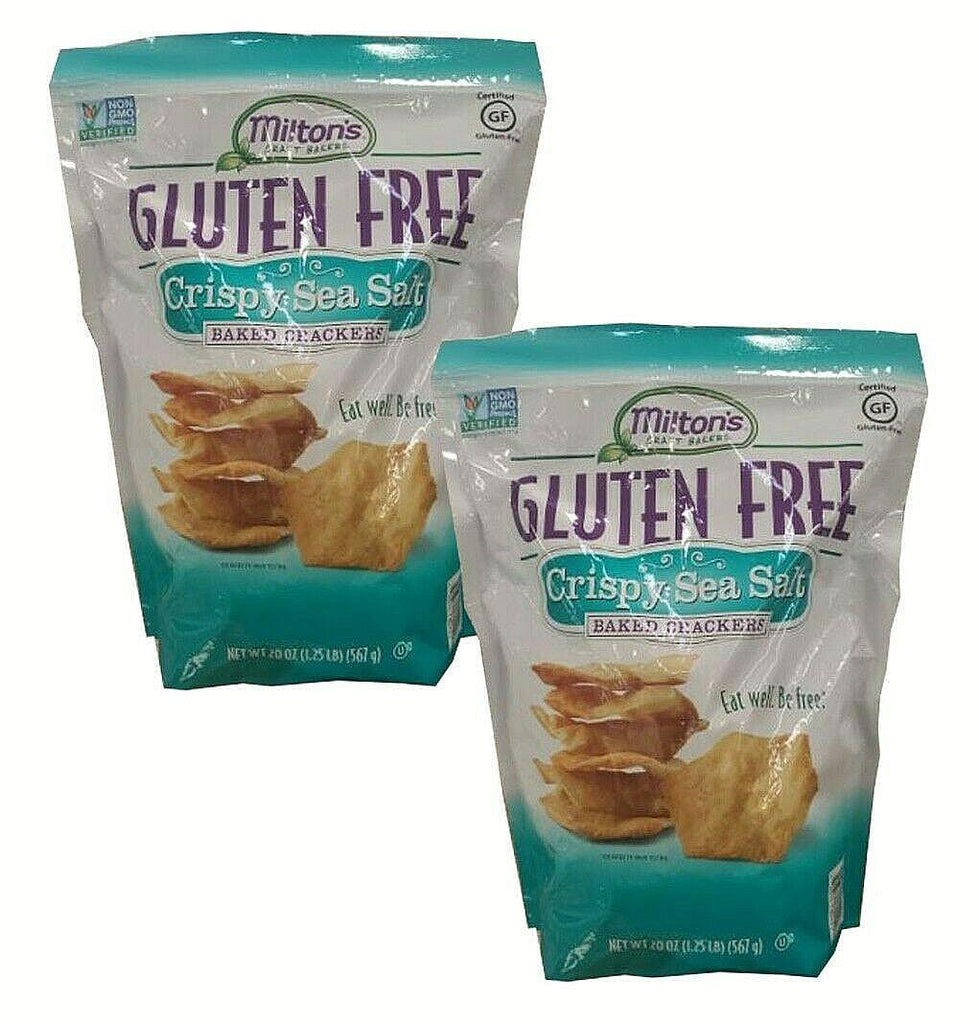 2 Pack 🔥 Milton&#039;S Gluten Free Crispy Sea Salt Baked Crackers - 20Oz 🔥