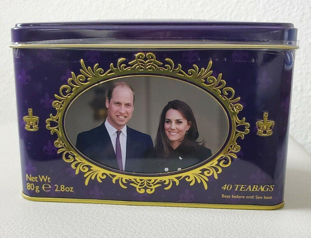 Duke &amp; Dutchess of Cambridge English Breakfast Tea Metal Tin of 40 Tea Bags