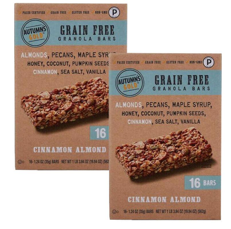 2 BOX 🔥 Autumns Gold Paelo Grain Free Granola 16 Bars Cinnamon Almond 🔥