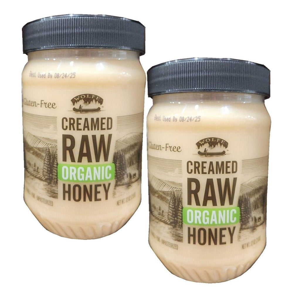 2 Packs Wolfe Creamed Organic Honey 32 OZ