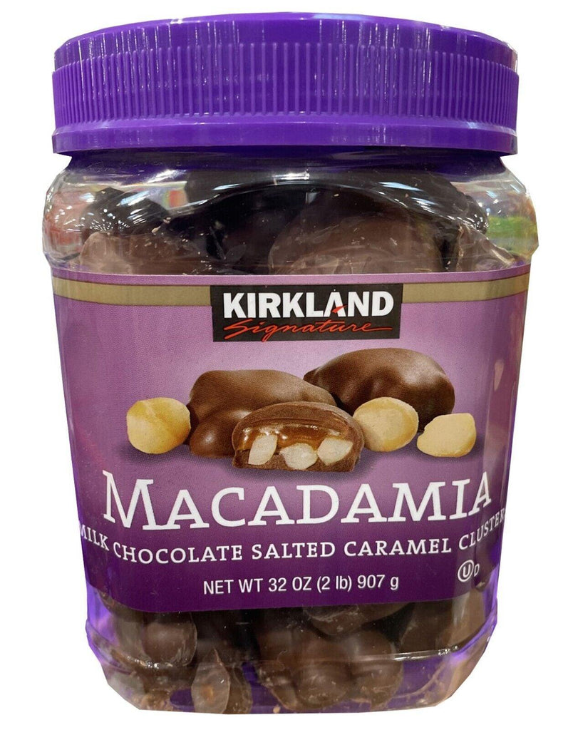 2 Pack Kirkland Macadamia Clusters Salted Caramel Milk Chocolate 32 Oz Each