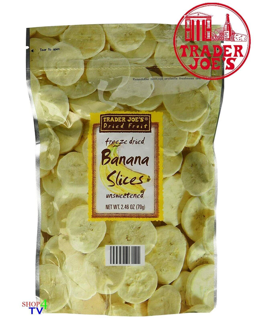 2 Packs Trader Joe&#039;S Freeze Dried Banana Slices Unsweetened 2.46 Oz Each Pack