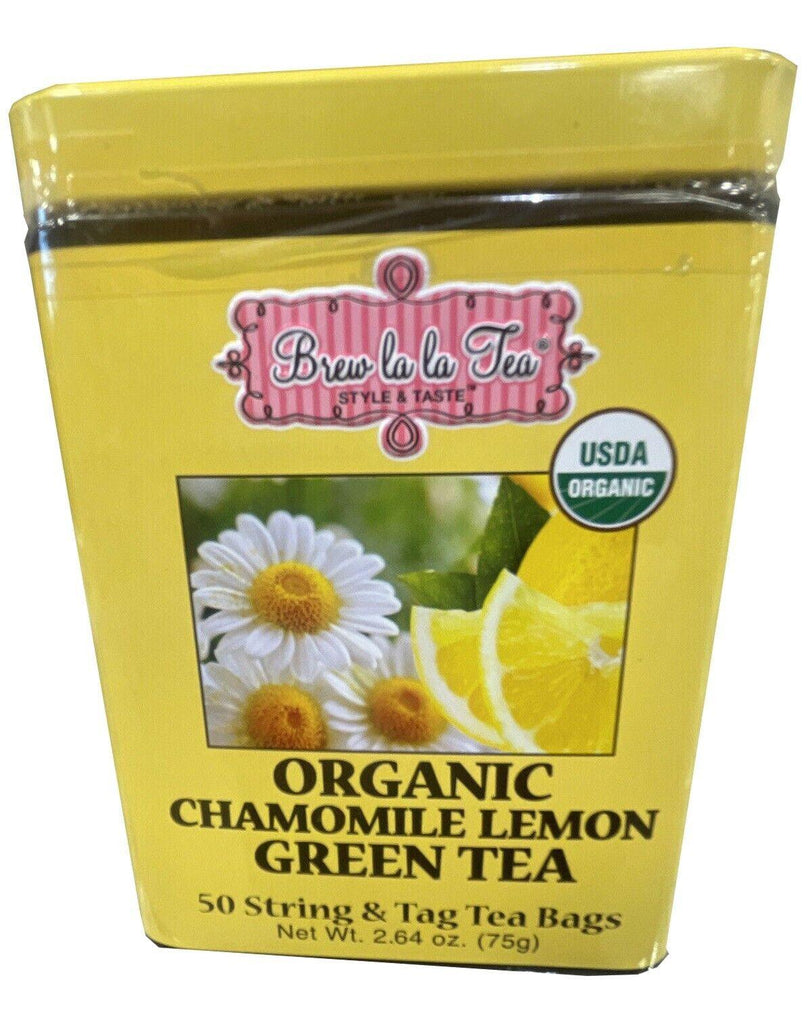 2 Pack Brew La La Tea Organic Chamomile Lemon Green Tea 50 String &amp; Tag Tea Bags