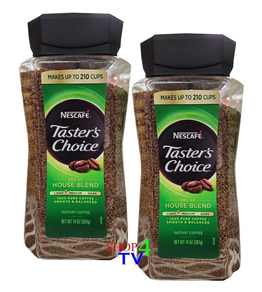 2 Packs Nescafe Taster&#039;S Choice Decaf House Blend Instant Coffee Each 14 Oz