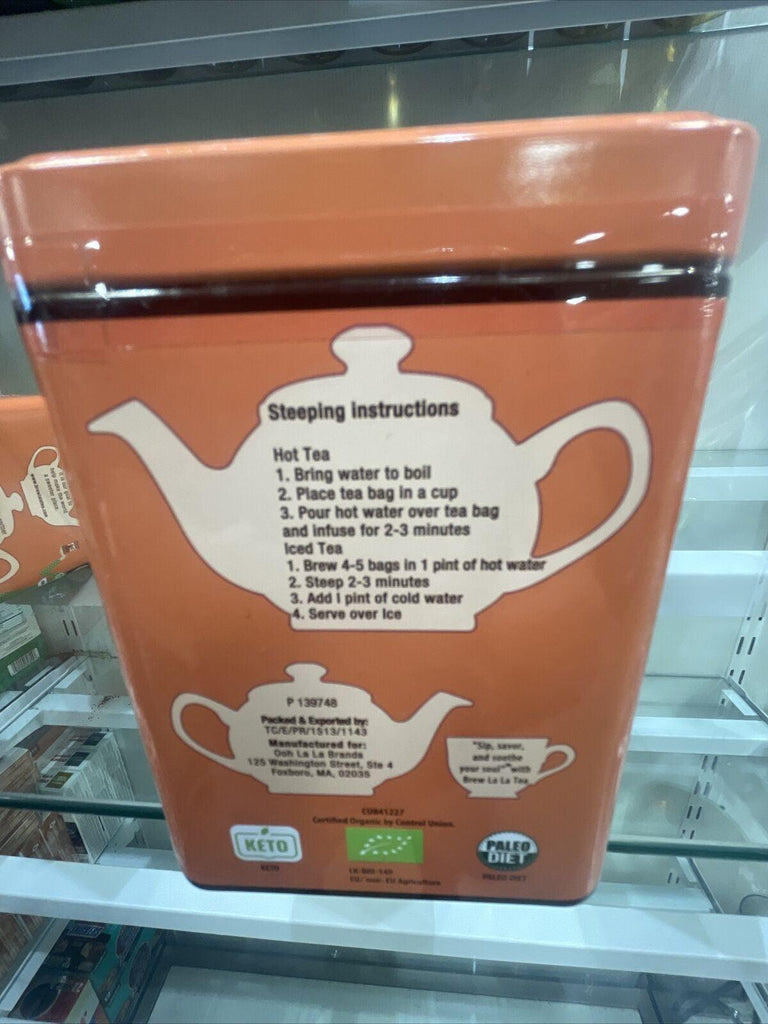 Brew La La Tea Organic Ginger Peach Green Tea 50 String &amp; Tag Tea Bags