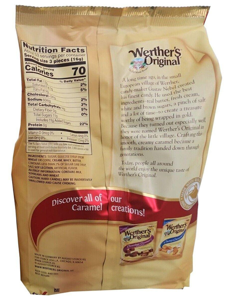 2 Packs Werther&#039;S Original CARAMEL HARD CANDIES 30Oz Each Bulk Candy