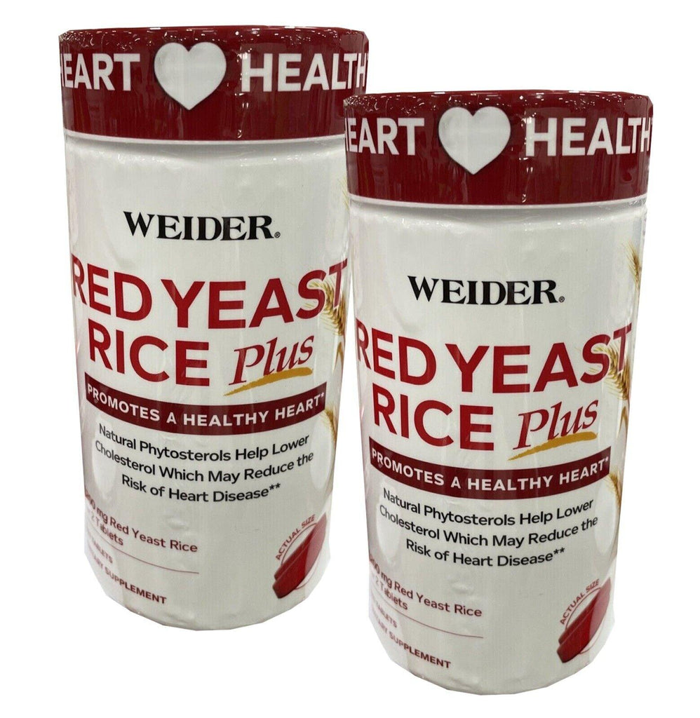 2 Packs Weider Red Yeast Rice plus 1200Mg Dietary Supplement Tablet - 480 Count