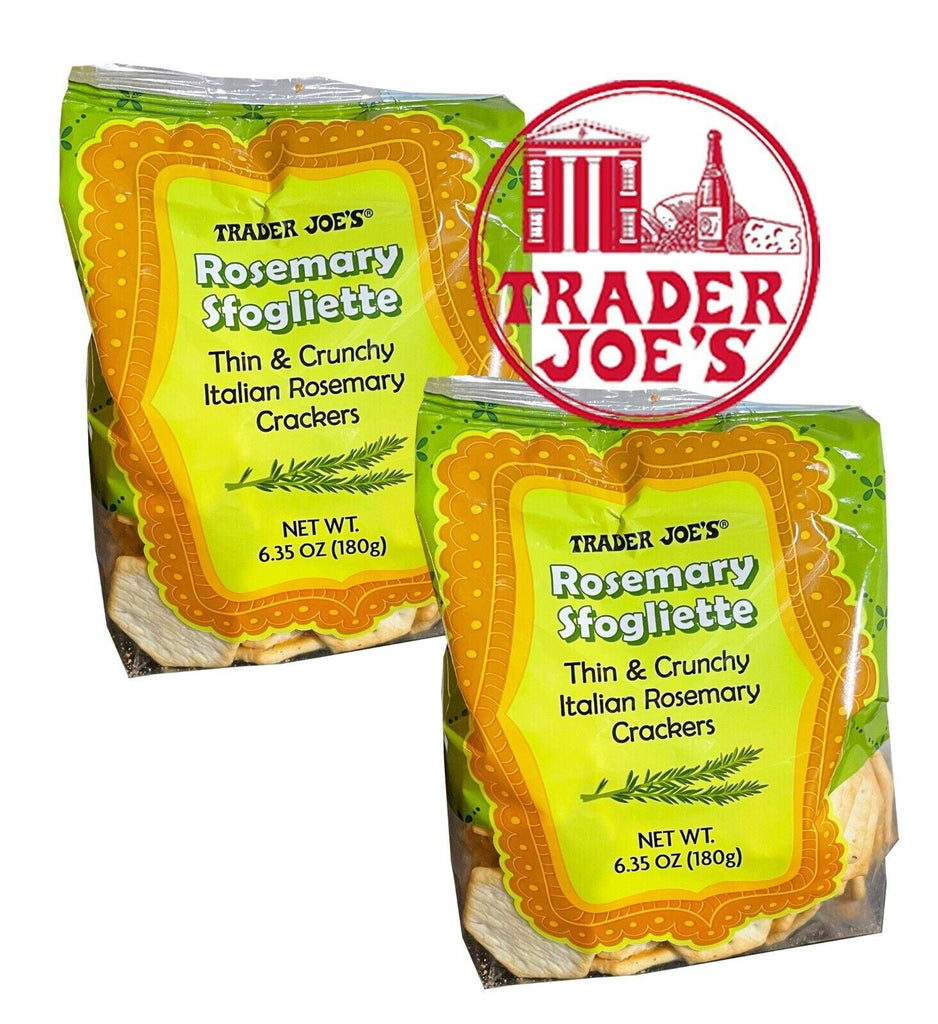 2 Packs Trader Joe&#039;S Rosemary Sfogliette Crackers NET WT 6.35 OZ