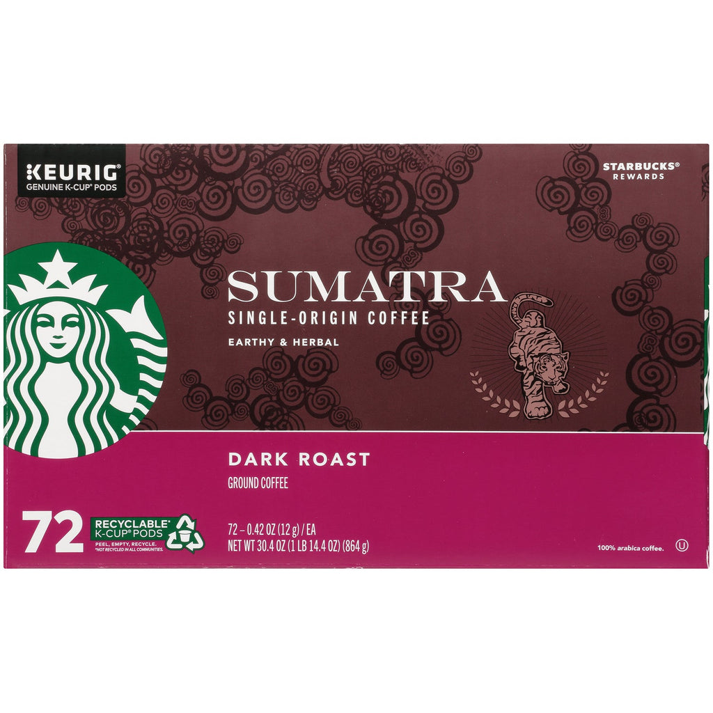 Coffee Single Origin Sumatra Dark Roast K-Cup, 72-Count