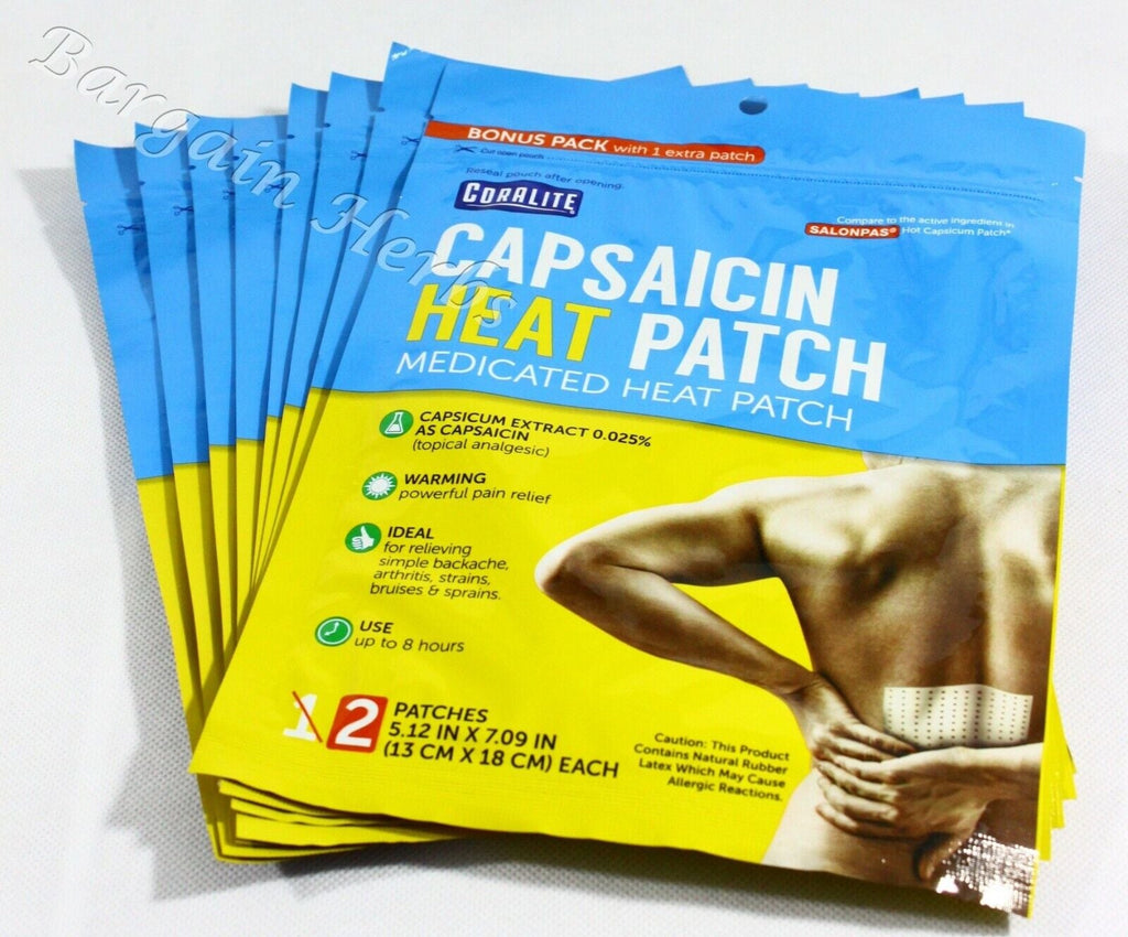 8 Pieces Coralite Capsaicin Heat Patch 2 Count Each