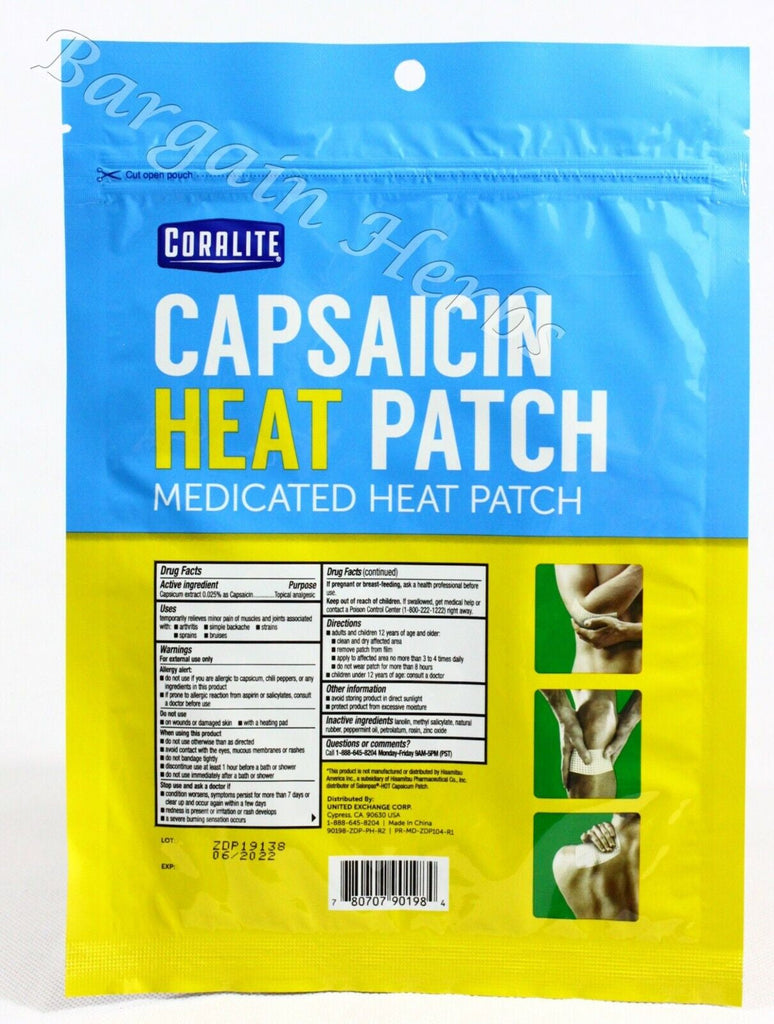 8 Pieces Coralite Capsaicin Heat Patch 2 Count Each