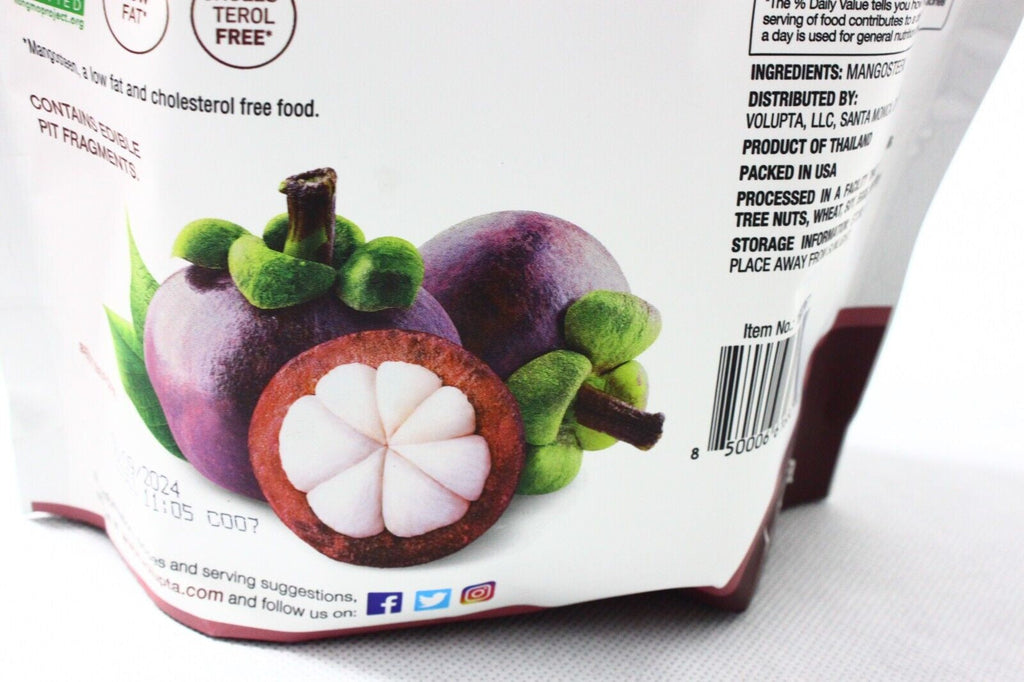 2 Bags Volupta Premium Freeze Dried Mangosteen 3.5Oz (99G) Each, Total 198G