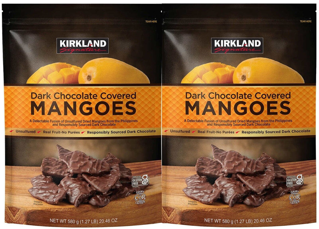 2 Bags Kirkland Dark Chocolate Covered Mangoes 20.46 Oz Each New Free Shipping