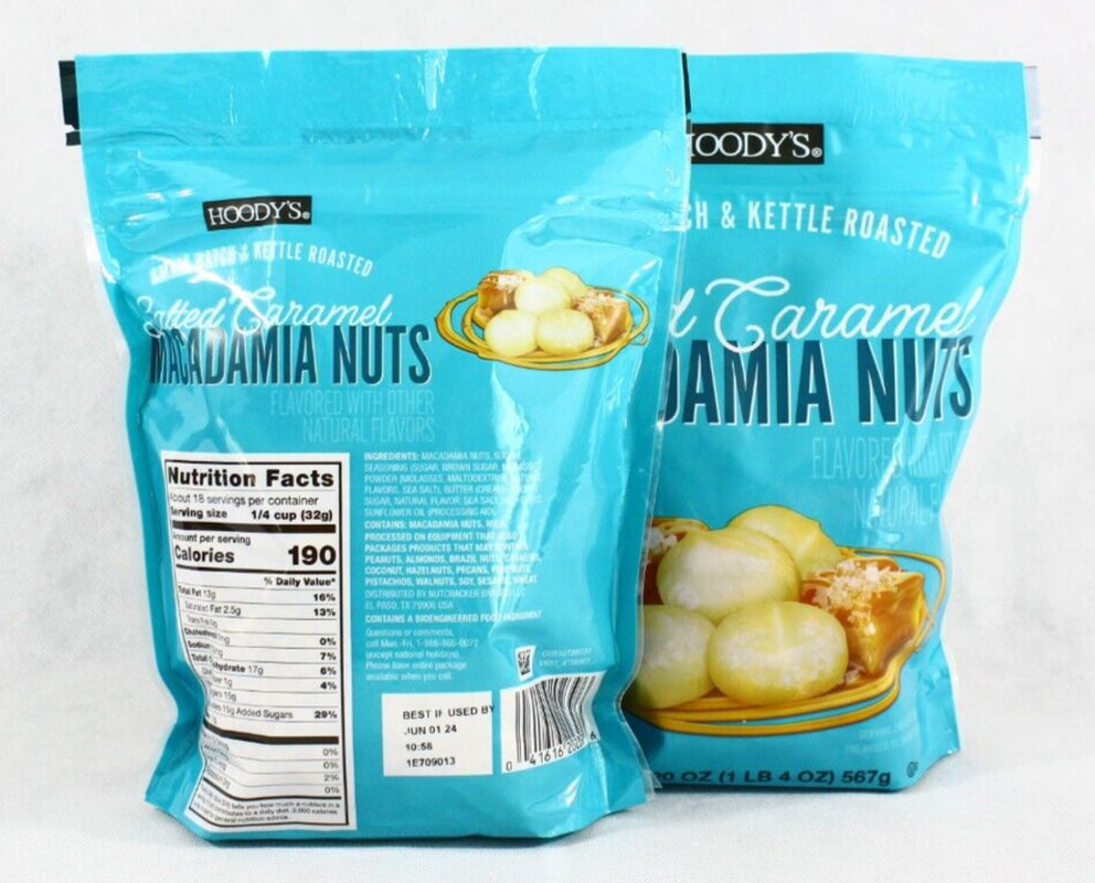 2 Bags Hoody&#039;S Salted Caramel Macadamia Nuts 20 Oz Each 40Oz Total Free Shipping