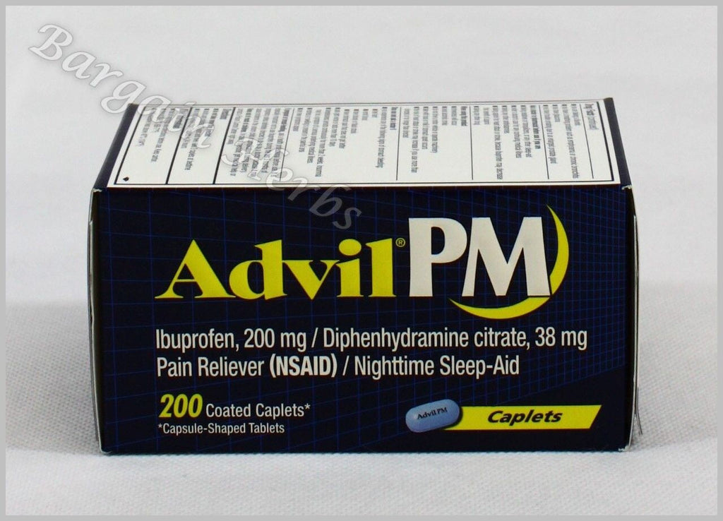 Advil PM Pain Reliever Nighttime Sleep-Aid 200 Coated Caplets New Exp.: 07/2025