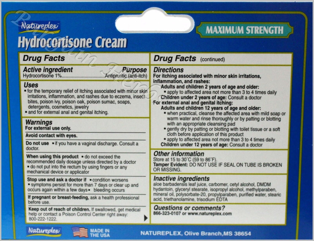 5X Hydrocortisone Cream Max. Strength 1% Fast Itch/Rash Relief 1Oz Free Shipping