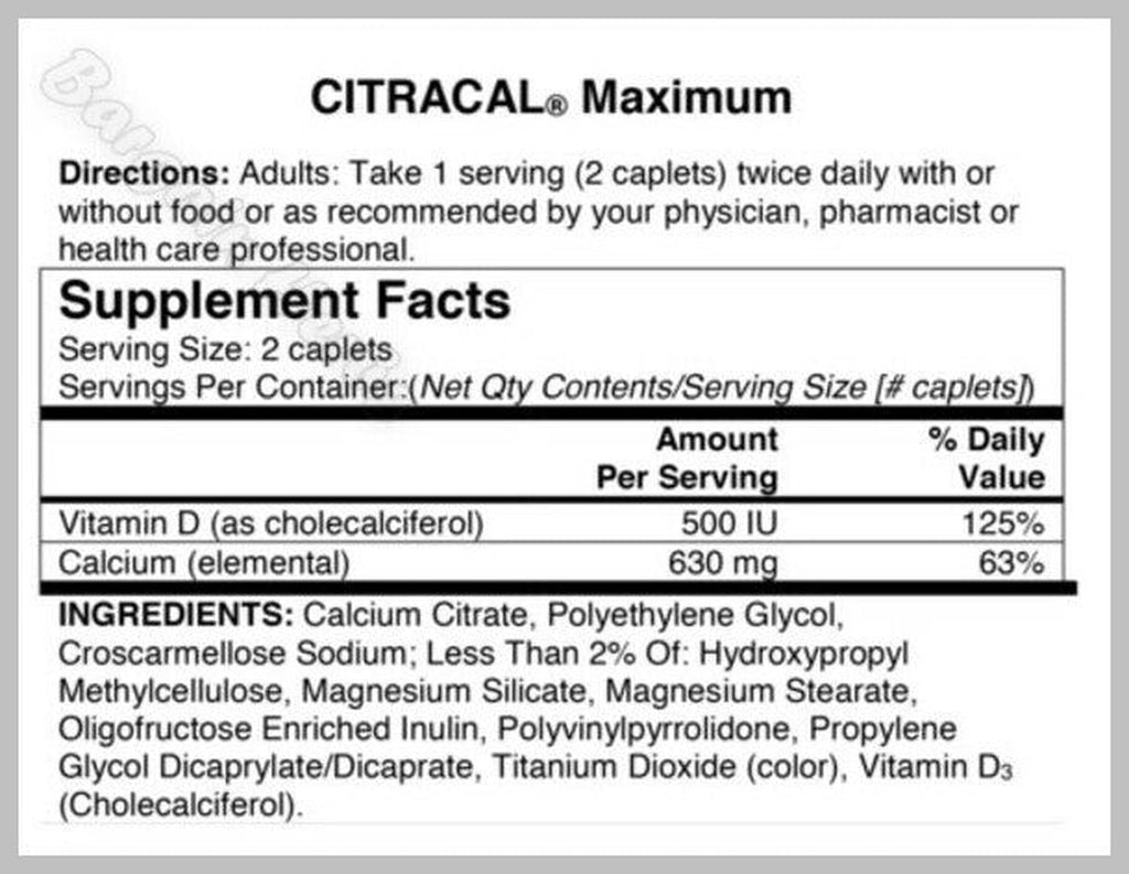 Citracal Maximum plus Calcium Citrate + D3 280 Caps