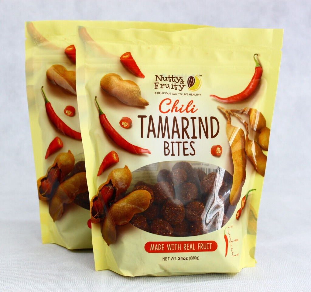 2 Bags of Nutty &amp; Fruity Chili Tamarind Bites 24Oz Each Free Shipping Exp: 01/25