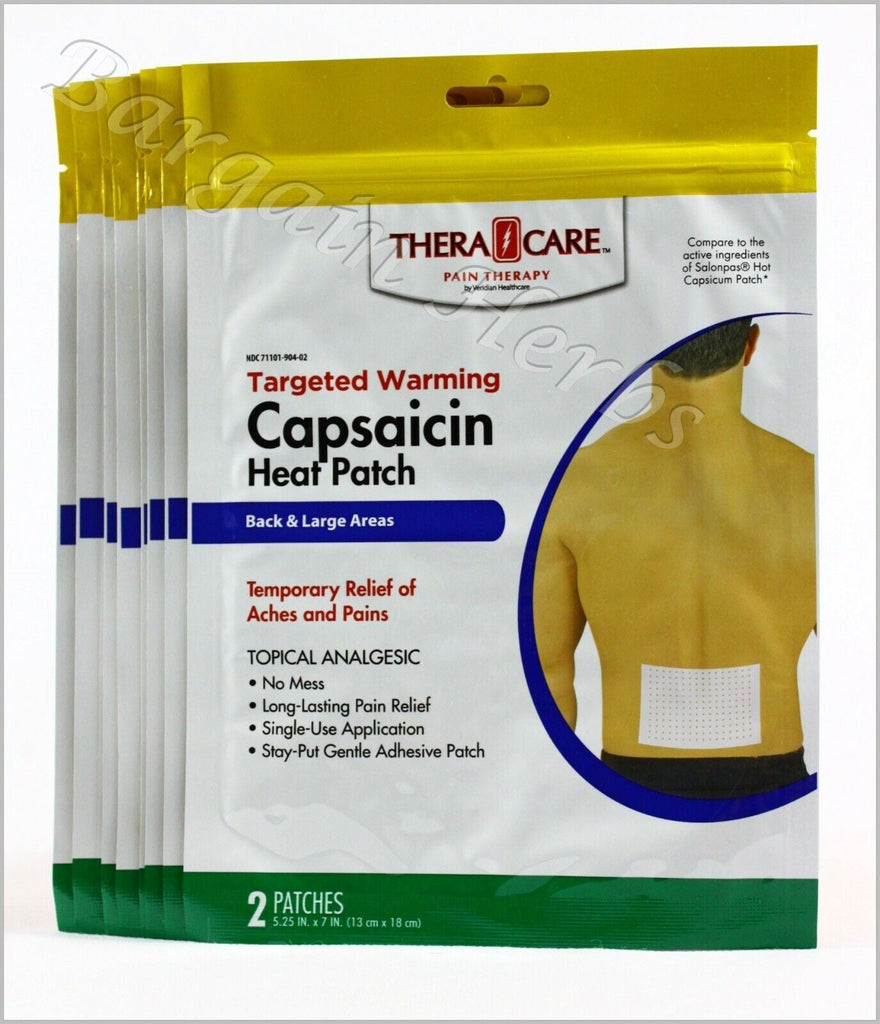 8X Veridian Capsaicin Topical Analgesic Heat Patch 2 Count Sealed Free Shipping