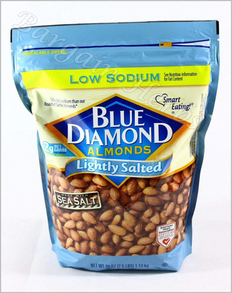 Blue Diamond Almonds 40 Oz Resealable Bag Free Shipping Natural or Light Salted