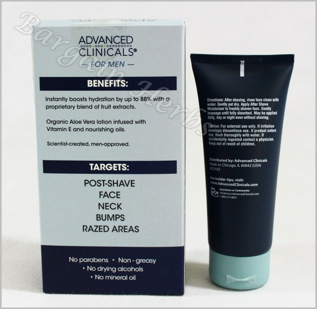 Advanced Clinicals for Men Shaving Cream 5 Oz or after Shave Moisturizer 2 Oz