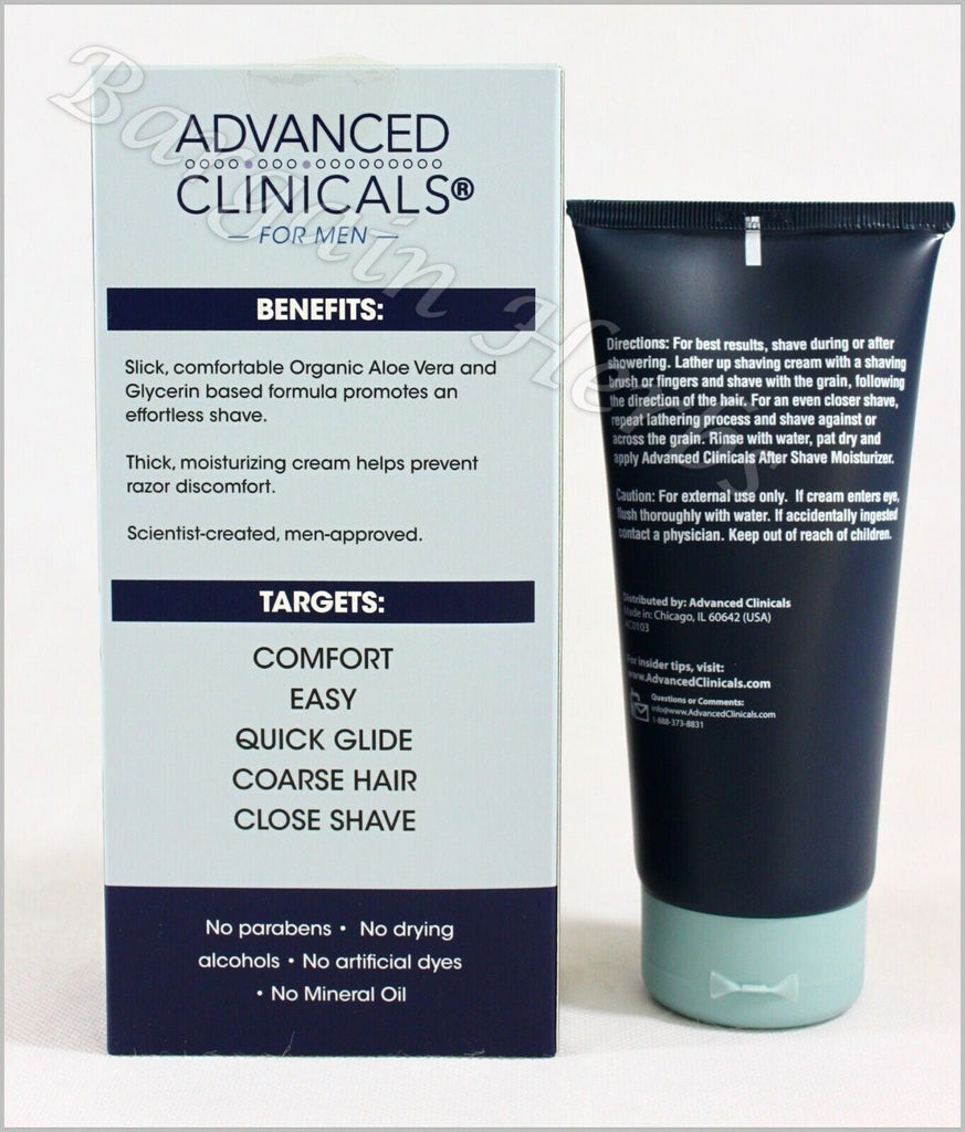 Advanced Clinicals for Men Shaving Cream 5 Oz or after Shave Moisturizer 2 Oz