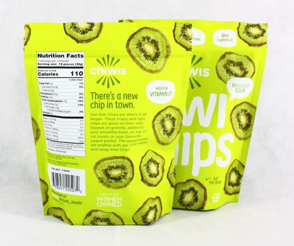 2 Bags Chiwis Dried Kiwi Chips 5.29Oz 150G Each 10.58Oz 300G Total Free Shipping