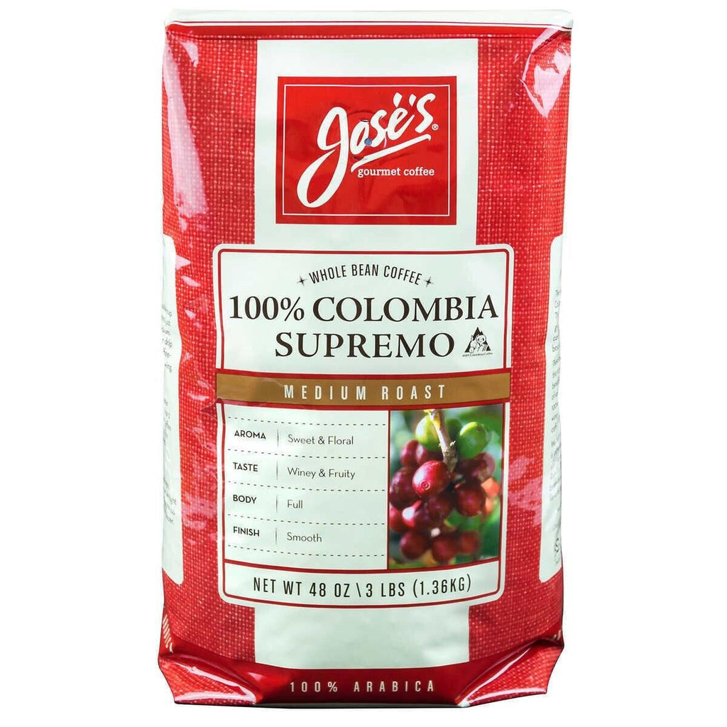 2 Pack Jose&#039;S Gourmet Coffee 100% Colombian Supremo Coffee Medium Roast 3Lb Each