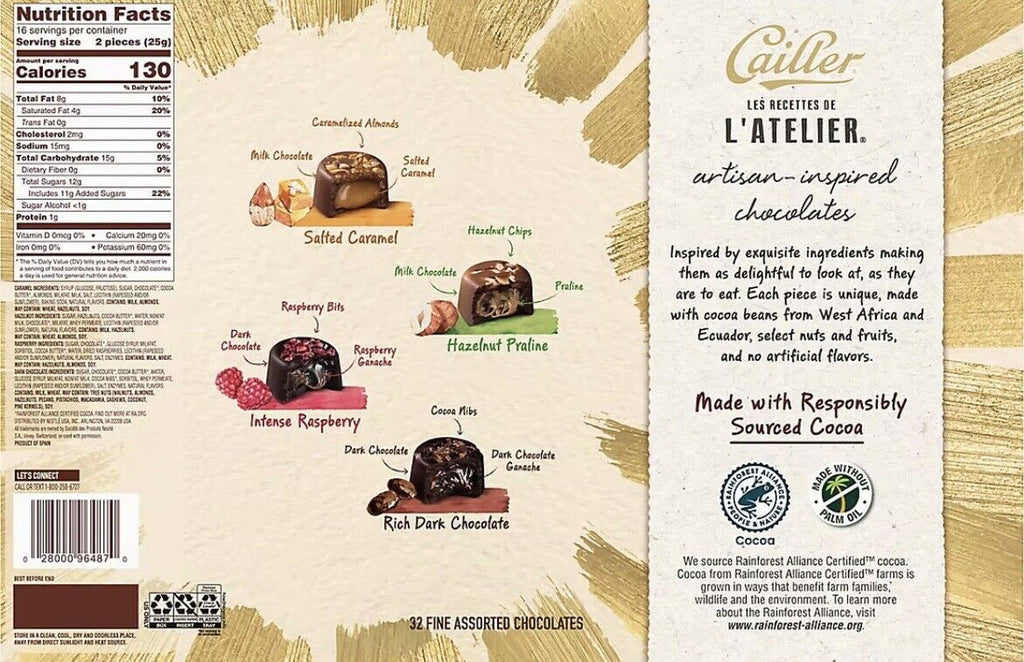 Cailler Les Recettes de L&#039;Atelier Artisan-Inspired Chocolates Gift Box, 14 oz.