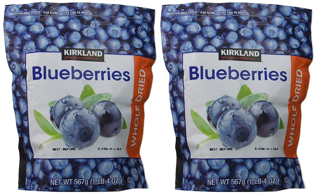 2 Packs Kirkland Signature Organic Whole Dried Blueberries 1 LB 4 OZ Each Pack